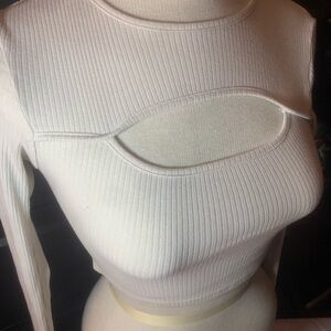 Active USA Ribbed Long Sleeve | The Essential White Crop